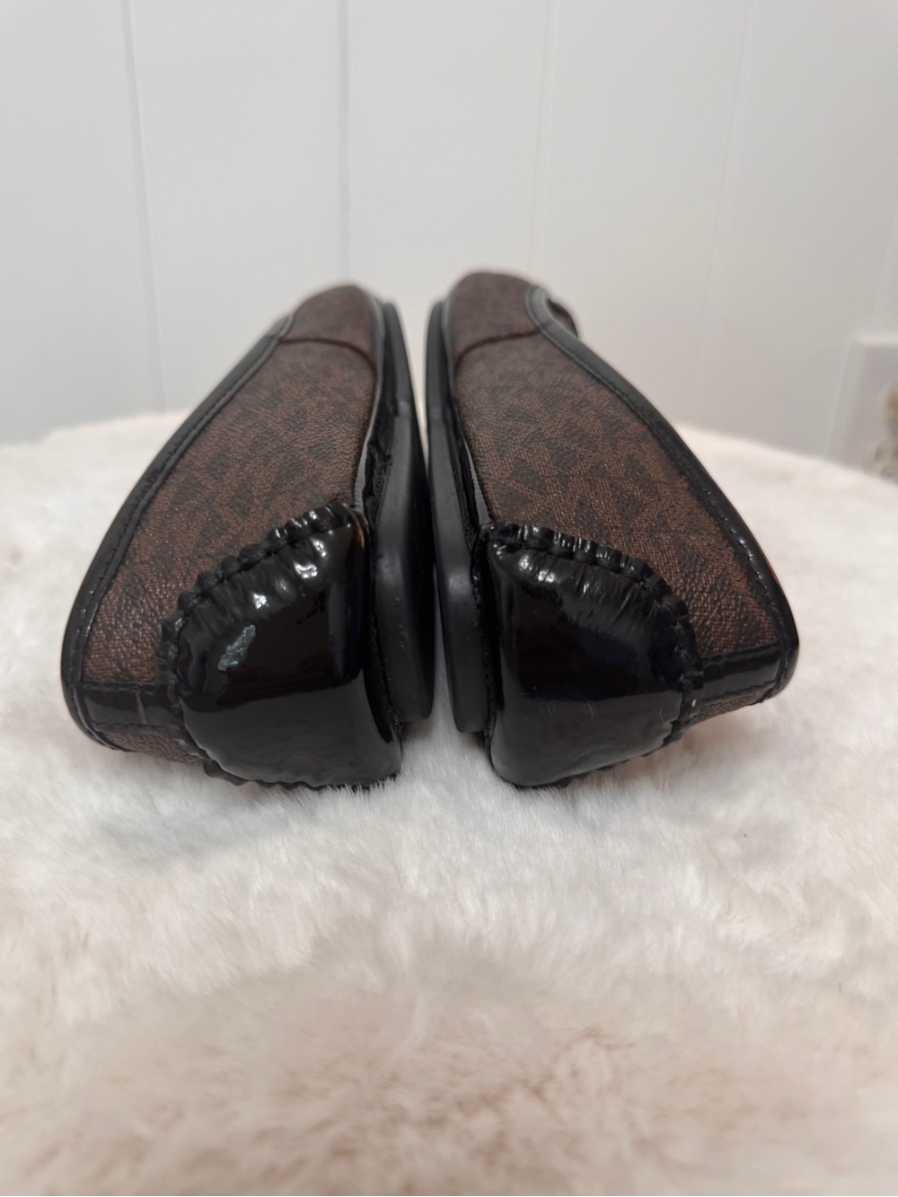 Michael Kors Dark Brown MK Logo Quilted Insole Loafers - Picture 4 of 7